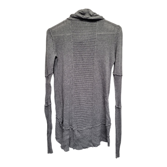LA made Gray Ribbed Long Sleeve Cowl Neck Sweater - Size XS - Picture 2 of 5